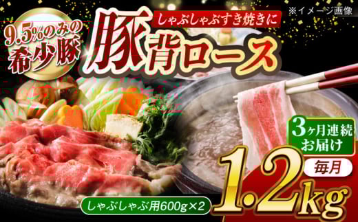 [月1回約1.2kg×3回定期便]大西海SPF豚 背ロース(しゃぶしゃぶ用)計約3.6kg 長崎県/長崎県農協直販 [42ZZAA077]