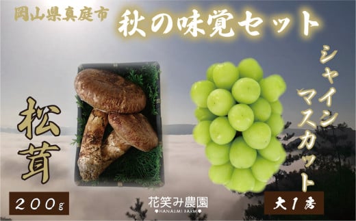 hana22.花笑み農園 岡山の『松茸+シャインマスカット』秋の味覚セット