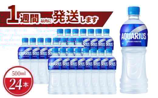 アクエリアス 500mlPET(24本入) コカ･コーラ 人気 ペットボトル 飲料 スポーツ飲料 熱中症対策 ミネラル アミノ酸 クエン酸 アウトドア