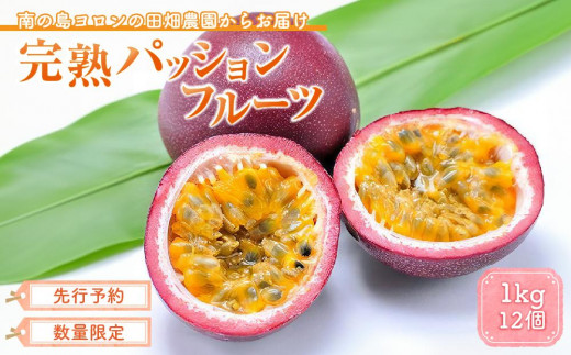 【2025年発送】〔先行予約／数量限定〕南の島ヨロンからお届け！田畑農園の完熟パッションフルーツ1.0kg( 12個 ) | 先行受付 パションフルーツ 完熟 フルーツ 果物 南国  812717 - 鹿児島県与論町