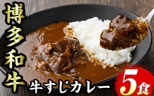 博多和牛 牛すじカレー(5食セット) 肉 牛 牛筋 カレー ビーフカレー レトルト レトルトパウチ 中辛 本格 常温 常温保存 長期保存 長期保存可能 簡単調理 コラーゲン コラーゲン入り【マル五】as06-052 1225743 - 福岡県芦屋町