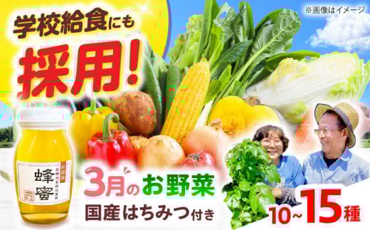 【数量限定】厳選！旬を味わう高槻野菜詰め合わせ 3月（10～15種）＆はちみつ セット　大阪府高槻市/高槻あぐり [AOCS022] 1684213 - 大阪府高槻市