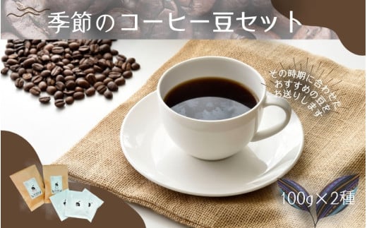 自家焙煎 季節のコーヒー豆セット 100g×2種 ※コーヒーバッグ付き / コーヒー 珈琲 coffee ブレンド コーヒー豆 1322996 - 宮城県涌谷町