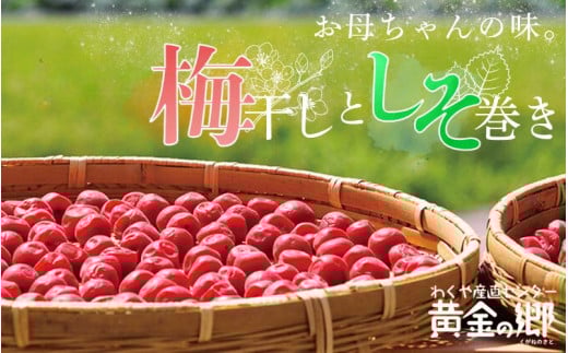 黄金の郷 お母ちゃんの味 梅干し (約180g×2) ＆ しそ巻き (甘口・辛口 計2パック) セット / 梅干し 梅干 うめ ウメ ご飯のお供 手作り 食べ比べ 1320113 - 宮城県涌谷町