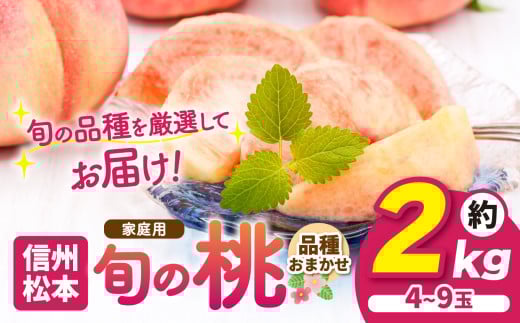 信州産 品種おまかせ旬の桃 約２kg(4玉～9玉)｜ふるさと納税 信州 松本 白桃 もも 桃 果物 フルーツ 甘い おすすめ 家庭用 2093086 - 長野県松本市