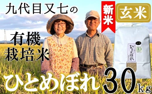【令和7年産・玄米】九代目又七の有機ひとめぼれ30kg※9月下旬頃から順次配送 2014697 - 山形県三川町