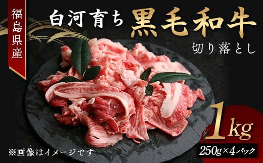 福島県産 白河育ち黒毛和牛 切り落とし1kg F24R-086