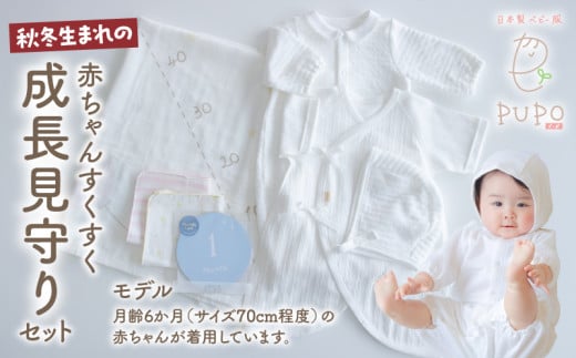 秋冬生まれの赤ちゃんすくすく成長見守りセット|  タオル 月齢カード ハンカチ ドレス ボンネット コンビ肌着 出産準備 ニット ベビー用品 ベビーグッズ ベビー服 ベビーウェア 育児 秋服 冬服  国産 |_Tk032-021 1133823 - 宮崎県高千穂町