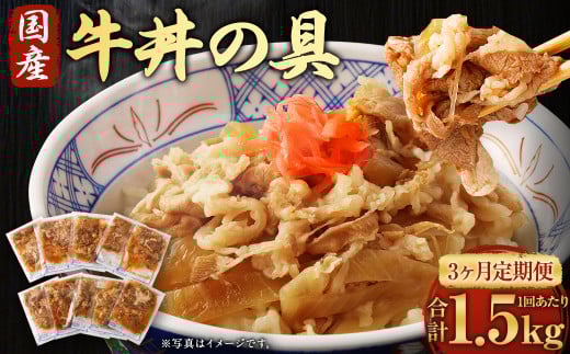 【3ヶ月定期便】牛丼の具 150g×10パック(1.5kg) ×3回 合計4.5kg 2019472 - 熊本県水上村