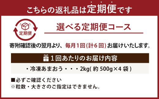 【6カ月定期便】｢いちごファームきらら｣の冷凍あまおう 約2kg（約500g×4袋） 計約12kg