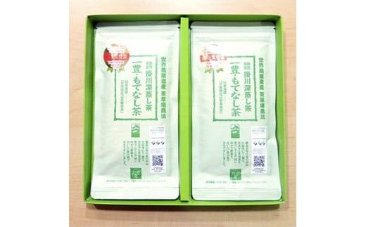 深蒸し掛川茶「一豊もてなし茶」100g×2袋　静岡の茶草場農法　掛川市日坂のお茶限定【1091588】 2068134 - 静岡県掛川市