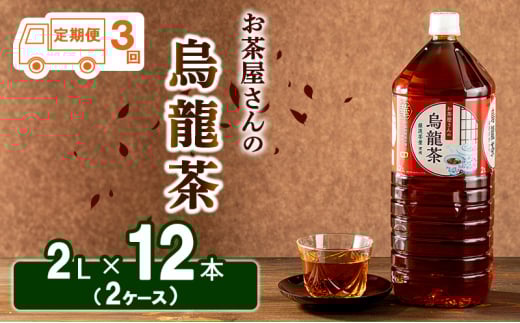 [№5334-0192]【ふるさと納税】【3回定期】烏龍茶 ウーロン茶 2L 12本 飲み物 飲料 ドリンク 水分補給 ヘルシー 食事のおともに 飲料類 お茶 ソフトドリンク 厳選茶葉 旨味 純水仕立て ストック  2067881 - 京都府南丹市