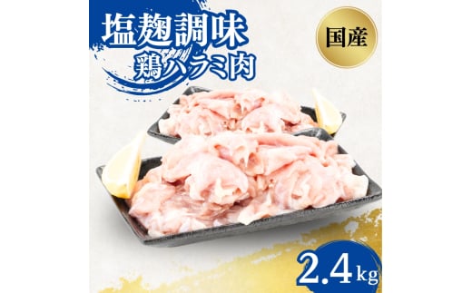 [№5334-0352]国産鶏肉 ハラミ肉 塩麹調味 一口カット 2.4kg 鶏 鶏肉 鳥肉 お肉 肉 鶏ハラミ はらみ 国産鶏 国産 国産肉 味付き肉 味付け肉 小分けパック 小分け 京都 京都府 南丹市 2068033 - 京都府南丹市