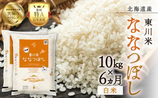 【R７年産新米先行予約】【6ヵ月定期便】東川米ななつぼし「白米」10kg （2025年10月下旬より発送予定） 1443645 - 北海道東川町