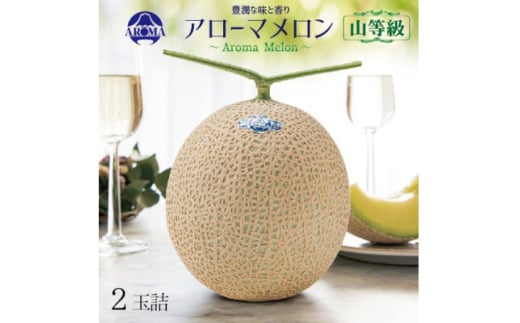 ＜通年出荷＞アローマメロン(山等級) 2玉入＜品格溢れる高級品＞【1170114】 2068158 - 静岡県掛川市