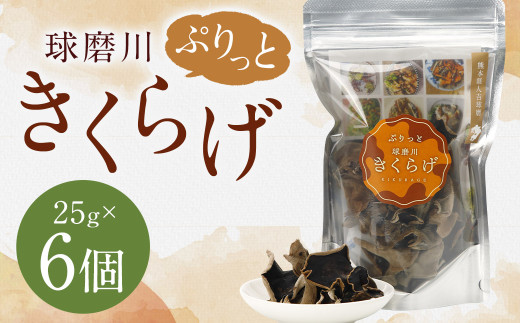 新発売!人吉球磨産の『ぷりっと球磨川きくらげ』25g×6ヶセット きくらげ キクラゲ 木耳 乾燥きくらげ 国産 2055737 - 熊本県人吉市