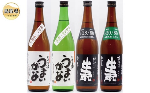 C25-017 鳥取県の美味しい酒 日本酒 4本セットB 2066190 - 鳥取県鳥取県庁
