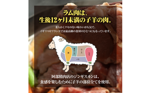 阿部精肉店の味付きジンギスカン(1,000g×2個)