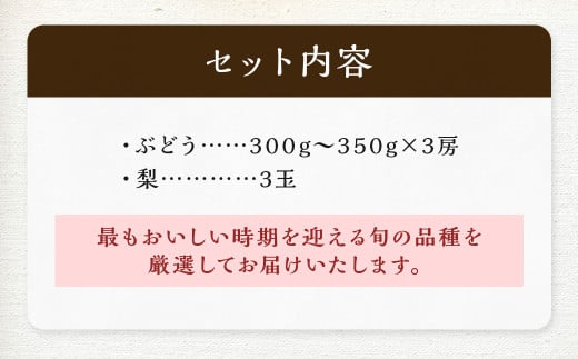 数量限定 よらん野 特選梨とぶどうセット(品種おまかせ)