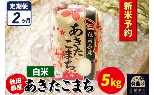 《令和7年産 新米受付》《定期便2ヶ月》あきたこまち 5kg×1袋【白米】秋田県産 こまちライン 2072192 - 秋田県横手市