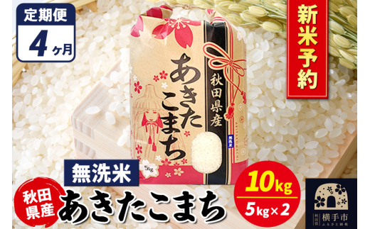《令和7年産 新米受付》《定期便4ヶ月》あきたこまち 10kg(5kg×2袋)【無洗米】秋田県産 こまちライン 2072219 - 秋田県横手市