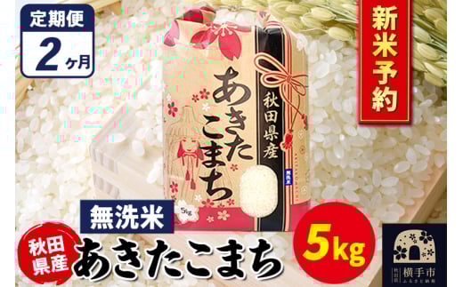 《令和7年産 新米受付》《定期便2ヶ月》あきたこまち 5kg×1袋【無洗米】秋田県産 こまちライン