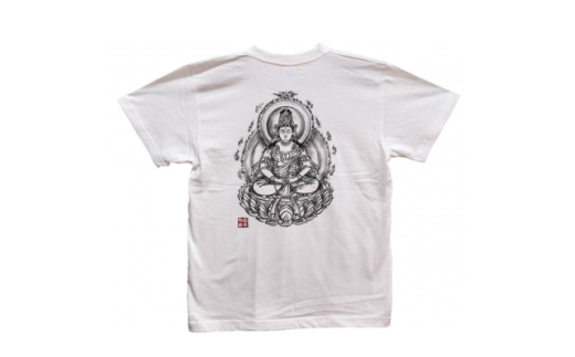 手描きTシャツ 仏画 大日如来 白 (半袖 Lサイズ)【1615076】 2073719 - 大阪府和泉市