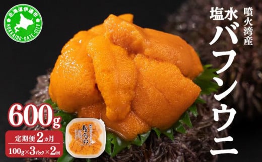 [5525-0991]【定期便2カ月】北海道 噴火湾産 塩水 バフンウニ 100g 3パック うに ウニ 雲丹 海鮮 海の幸 魚介類 ウニ丼 お寿司 濃厚 無添加 産地直送 産直 お取り寄せ 山村水産 送料無料 1362690 - 北海道伊達市