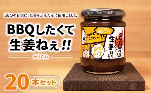 ＼レビュー投稿でお米プレゼント／BBQしたくて生姜ねぇ!!かけタレ20本セット 【しょうが 国産 醤油漬け バーベキュー 焼肉 たれ ごはんのお供 お弁当 調味料 おつまみ 肴 薬味 隠し味 猪苗代町 福島県】[№5771-1328] 2129589 - 福島県猪苗代町