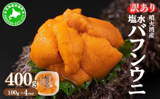 [5525-0814]訳あり 北海道 噴火湾産 塩水 バフンウニ 100g 4パック 計400g うに ウニ 雲丹 海鮮 海の幸 魚介類 ウニ丼 お寿司 濃厚 無添加 産地直送 お取り寄せ 山村水産 送料無料 1274809 - 北海道伊達市