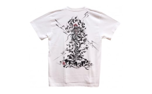 手描きTシャツ 仏画 倶利伽羅不動 白 (半袖 Lサイズ)【1615004】 2078500 - 大阪府和泉市