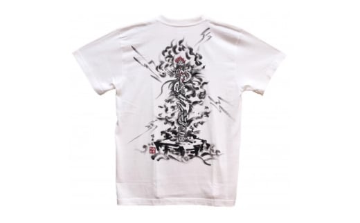 手描きTシャツ 仏画 倶利伽羅不動 白 (半袖 XLサイズ)【1615007】 2078501 - 大阪府和泉市