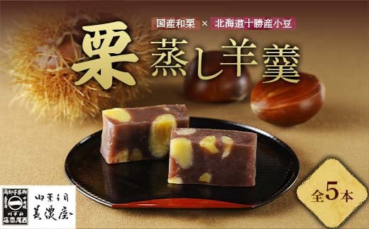 【中津川銘菓】【栗の銘菓】御菓子司美濃屋 栗蒸し羊羹 2本入り（1箱）+3本入り（1箱） 国内特選栗使用 中津川銘菓 中津川 岐阜 和菓子 お茶菓子 お茶請け 羊羹 菓子 食品 F4N-1844 2139879 - 岐阜県中津川市