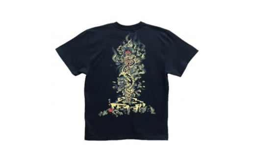 手描きTシャツ 仏画 倶利伽羅不動 黒 (半袖 Sサイズ)【1615010】 2078502 - 大阪府和泉市