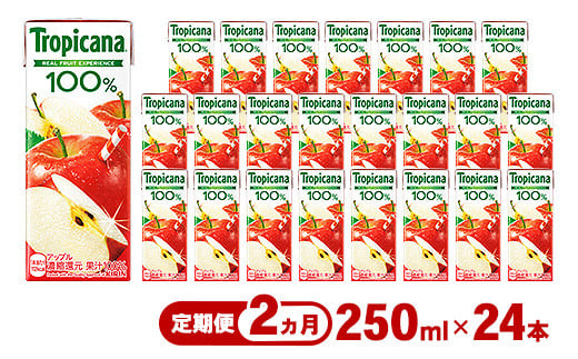 【定期便2ヶ月】トロピカーナ 100％ アップル 250ml LLスリム×24本 ※離島への配送不可