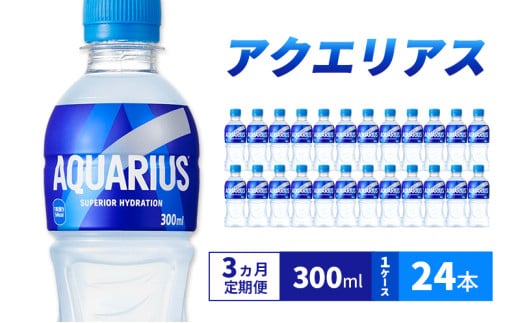 【3ヵ月定期便】アクエリアス 300ml 1ケース 24本 ペットボトル