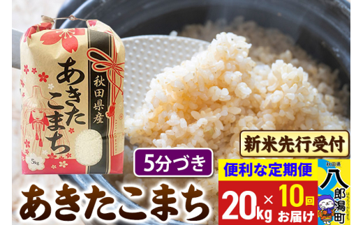 《令和7年産 新米受付》《定期便10ヶ月》あきたこまち 20kg【5分づき】 秋田県産 こまちライン