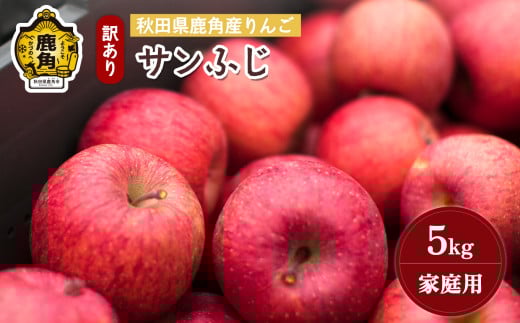 《先行予約》秋田県鹿角産りんご 雪国育ちの 訳あり「サンふじ」家庭用 5kg（14～23玉入）【山麓園】●2025年11月下旬発送開始 鹿角りんご 家庭用 食感 果汁 リンゴ 完熟 旬 県産 りんご お中元 お歳暮 贈り物 グルメ ギフト 故郷 秋田 あきた 鹿角市 鹿角 送料無料  1356218 - 秋田県鹿角市