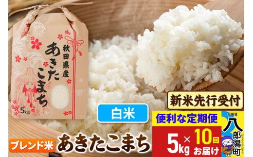《令和7年産 新米受付》《定期便10ヶ月》あきたこまち ブレンド米 5kg【白米】 秋田県産 こまちライン 2177742 - 秋田県八郎潟町
