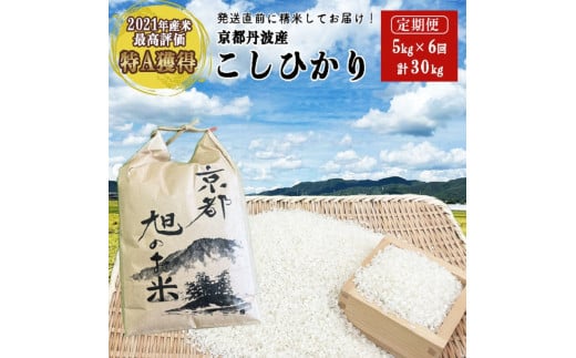 令和7年産 コシヒカリ 先行予約 米 定期便 5kg 6回 計30kg丹波 亀岡産 「京都 旭のお米」なごみの里あさひ 米 新米 白米 精米 ※北海道・沖縄・離島へのお届け不可※2025年9月下旬以降順次発送