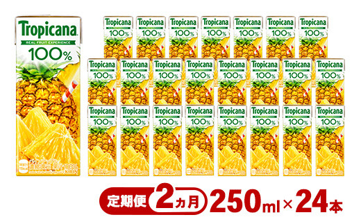 【定期便2ヶ月】トロピカーナ 100％ パインアップル 250ml LLスリム×24本 ※離島への配送不可