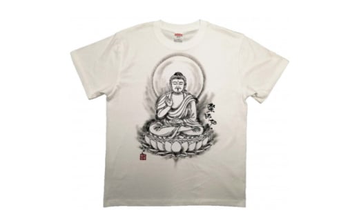 手描きTシャツ 仏画 薬師如来 白 (半袖 Mサイズ)【1615654】 2081581 - 大阪府和泉市