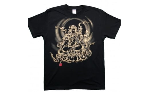 手描きTシャツ 仏画 弁財天 黒 (半袖 XLサイズ)【1615646】 2081579 - 大阪府和泉市