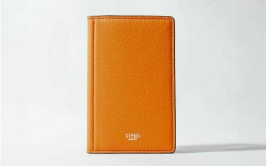 キプリス本革製手帳(ミニ5穴11mm) カラー:オレンジ[革小物 革製品 ソフトシュリンクレザー 牛革 しっとり シーズンレス 職人 手帳 ]