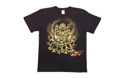 手描きTシャツ 仏画 ガネーシャ 黒 (半袖 Sサイズ)【1615514】 2081552 - 大阪府和泉市