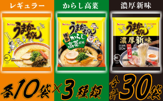 M244P1-5 うまかっちゃんセット 10食×3種類 1423410 - 福岡県宮若市