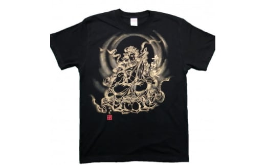 手描きTシャツ 仏画 弁財天 黒 (半袖 Sサイズ)【1615635】 2081576 - 大阪府和泉市