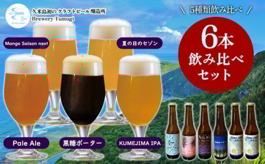 久米島の恵みをたっぷり使用「久米島産ビール飲み比べ6本セット」 クラフトビール ブルワリー 醸造 オリジナル 個性 独自 少量生産 小規模 こだわり ビール酵母 非加熱 無濾過 IPA ペールエール セゾン ポーター 飲み口 ローカル 島の恵み 久米島 1006492 - 沖縄県久米島町