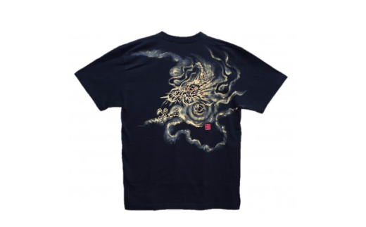 手描きTシャツ 日本画 龍神 黒 (半袖 Sサイズ)【1615186】 2081537 - 大阪府和泉市
