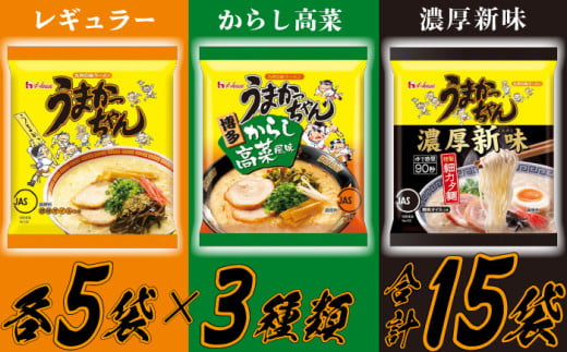 M244P1-4 うまかっちゃんセット 5食×3種類 1423409 - 福岡県宮若市